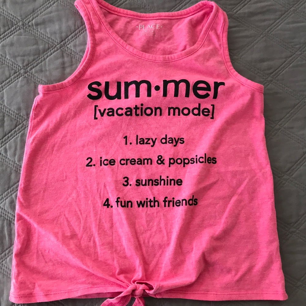 🌻Children’s place neon pink summer tank top - Picture 1 of 5